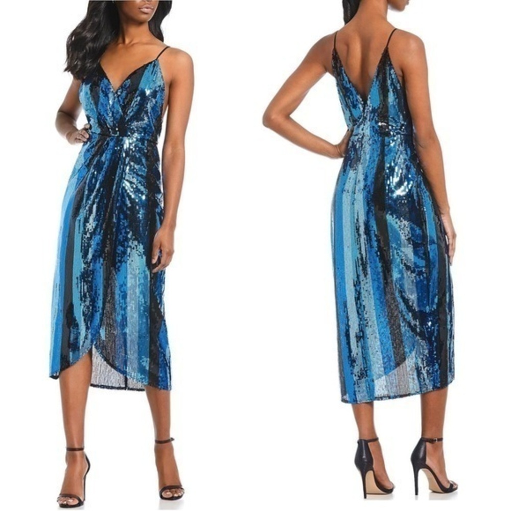 WAYF Stevie Sequined Tulip Hem Slip Dress